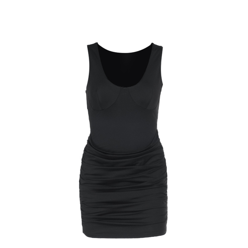 Ruched Tank Casual Slim Fit Sleeveless Dress for Everyday Wear