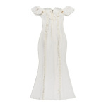 French Style Vintage Off-the-Shoulder Lace Trim Tank Dress