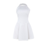 Backless A-Line Mini Dress with Waist-Cinching Cut
