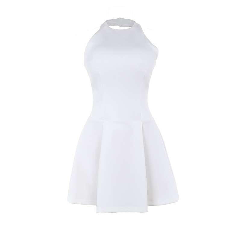Backless A-Line Mini Dress with Waist-Cinching Cut