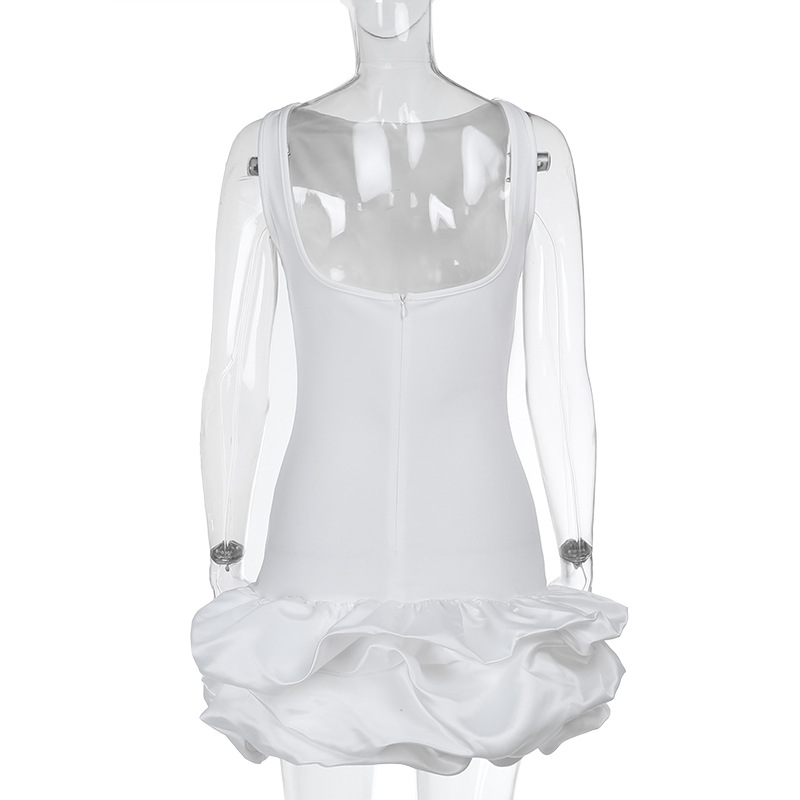 Elegant Sleeveless A-Line Mini Dress with Ruffled Hem