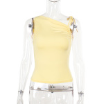 Casual Solid Color Tank Top with Adjustable Tie Front