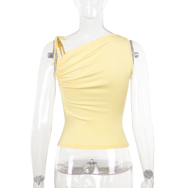 Casual Solid Color Tank Top with Adjustable Tie Front