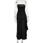 Shimmer Sequin-Like Fitted Mermaid Dress with Side Slit