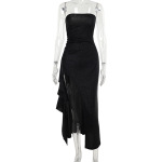 Shimmer Sequin-Like Fitted Mermaid Dress with Side Slit