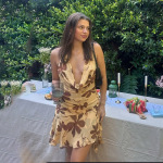 Halter Square Neck Backless Printed Mini Dress