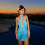  Floral Print Halter Neck Backless Dress
