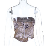 Leopard Print Bustier Top with Cinched Waist