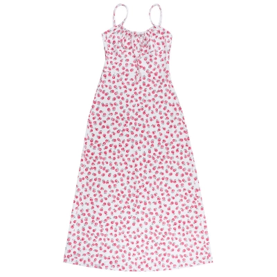 Polka Dot Tiered Dress with Spaghetti Straps 01
