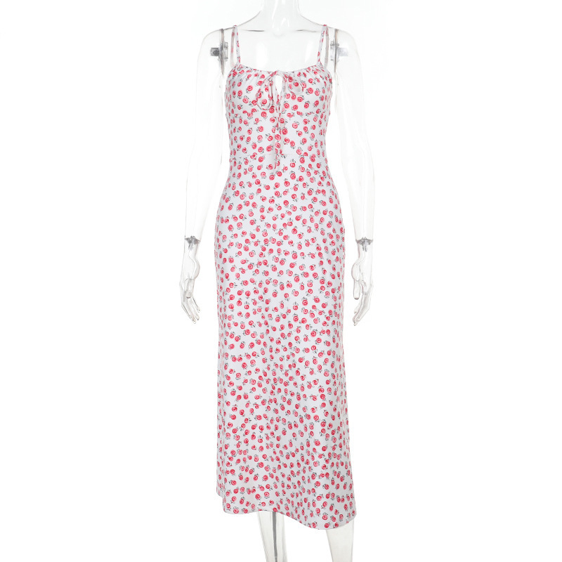 Polka Dot Tiered Dress with Spaghetti Straps