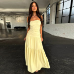 Strapless Ruched A-Line Dress with Cinched Waist