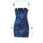 Floral Print V-Neck Mini Dress with Open Back