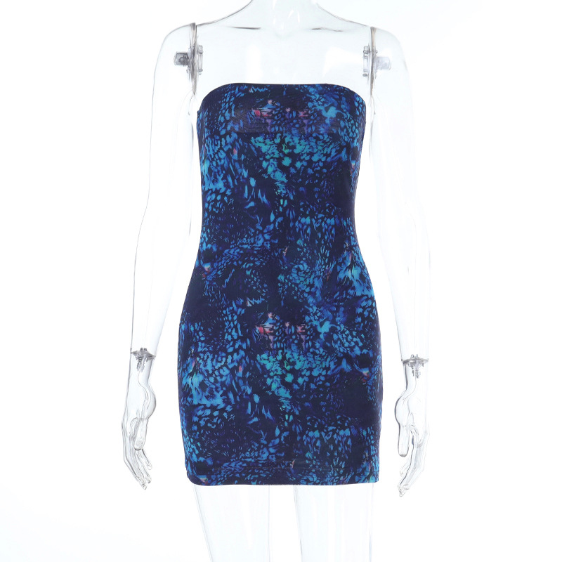 Floral Print V-Neck Mini Dress with Open Back