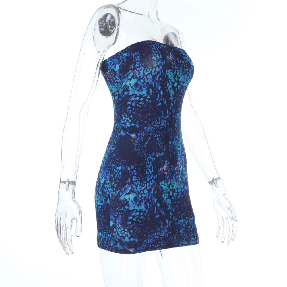 Floral Print V-Neck Mini Dress with Open Back