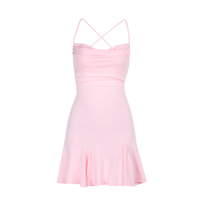 Halter Neck Mini Dress with Open Back