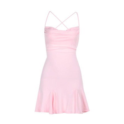 Halter Neck Mini Dress with Open Back 01