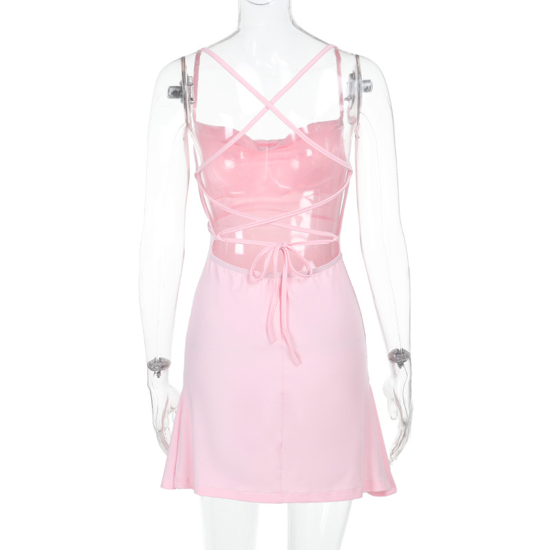 Halter Neck Mini Dress with Open Back