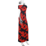 Floral Print Off-the-Shoulder Long Dress