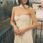 Strapless Maxi Dress with Flowing Sash & Cinched Waist