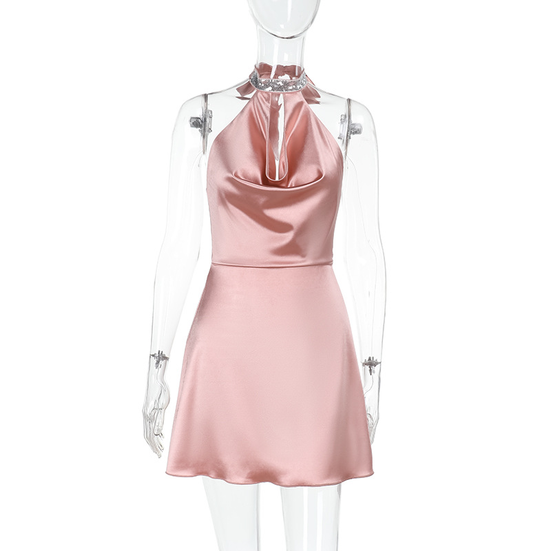 Halter Neck Open-Back Sequin Mini Dress