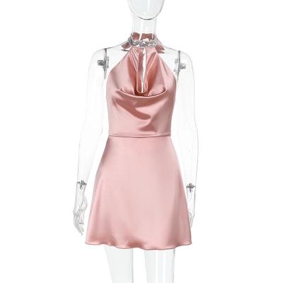 Halter Neck Open-Back Sequin Mini Dress 01