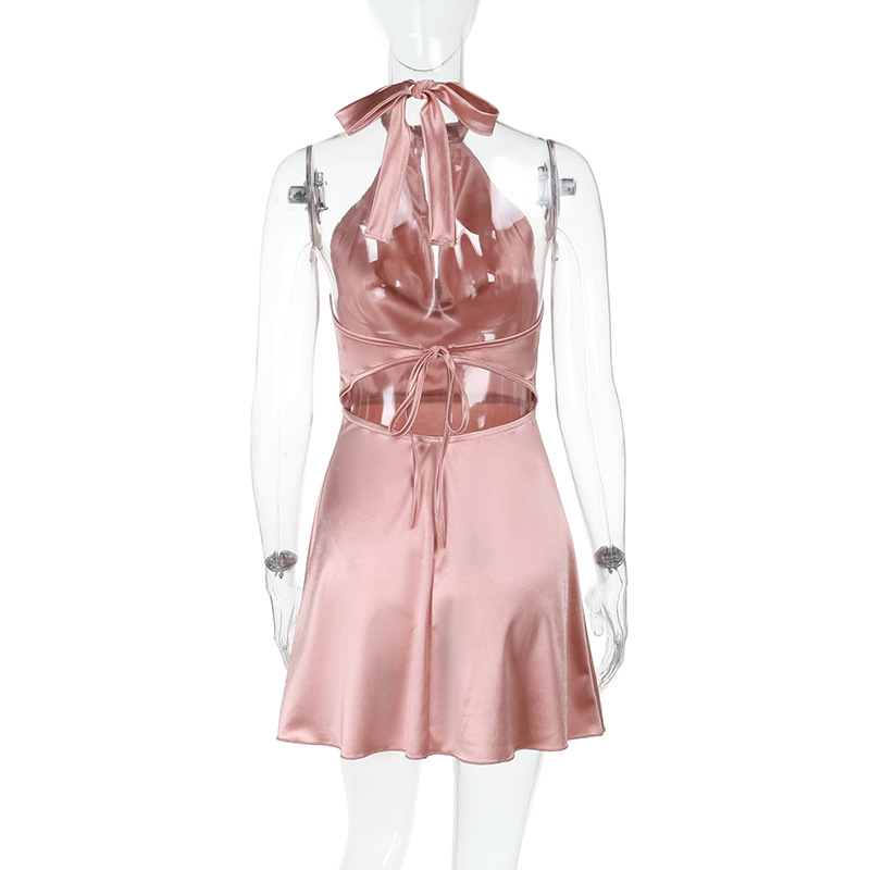 Halter Neck Open-Back Sequin Mini Dress