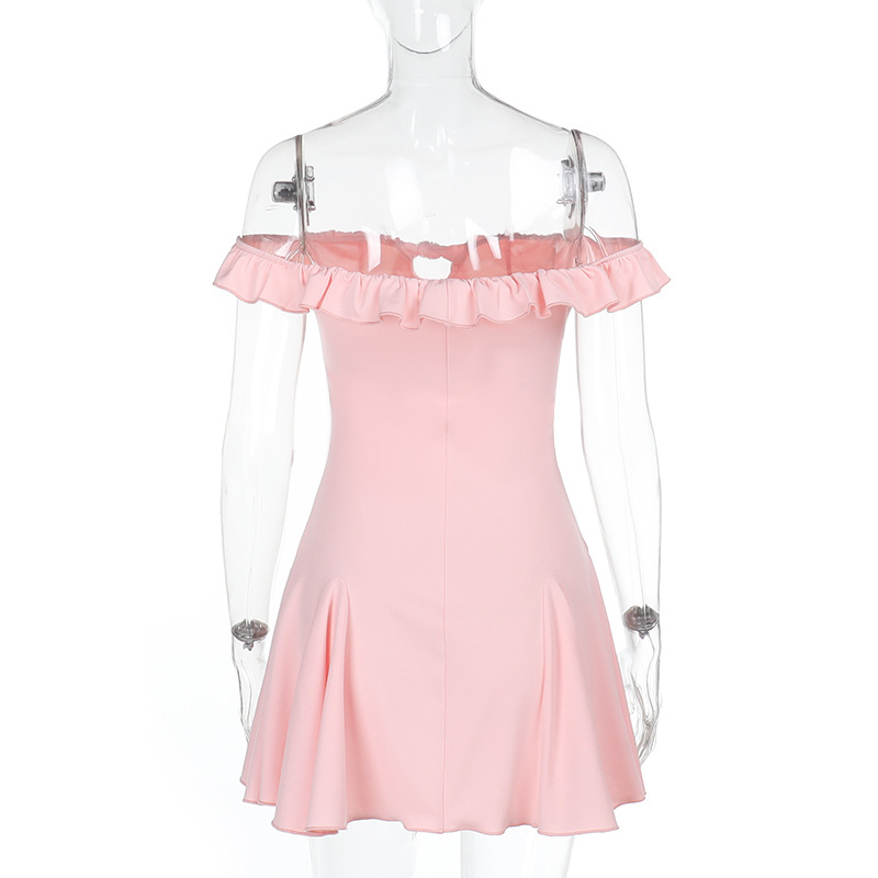 Solid Color Off-the-Shoulder Strapless Maxi Dress