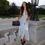 Polka Dot Sleeveless Mermaid Hem Midi Dress