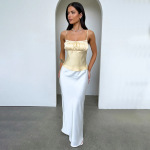 Satin-Finish Ruched Spaghetti Strap Top