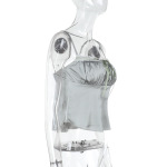 Satin-Finish Ruched Spaghetti Strap Top