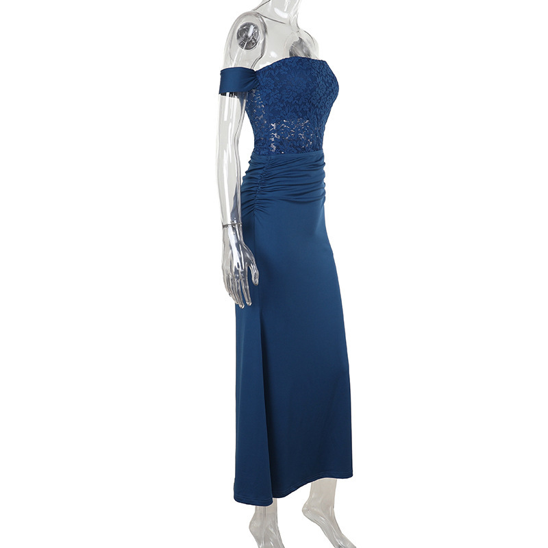 2025 New Women's Lace Insert Strap Maxi Dress