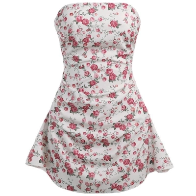 Floral Tube Dress with Deep Backless Design 01