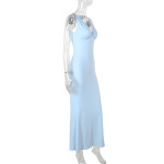 Women's Fashionable V-Neck Backless Bodycon Dress