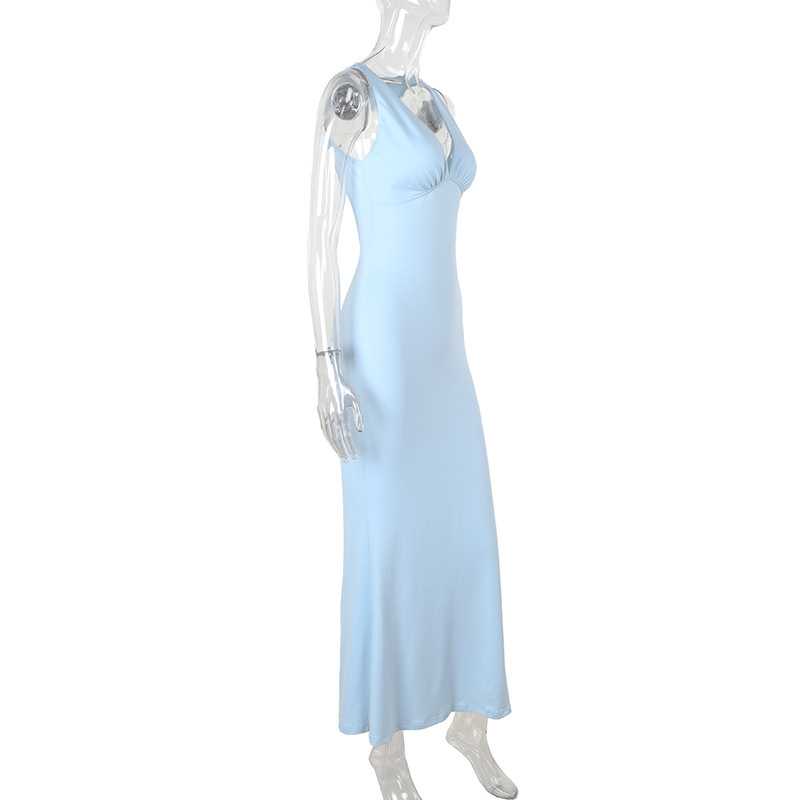 Women's Fashionable V-Neck Backless Bodycon Dress