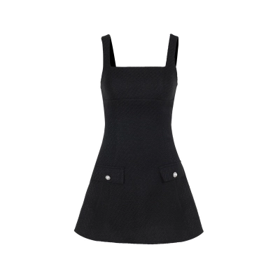  Fashionable Chanel-Style Square Neck Bodycon Dress 01