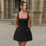  Fashionable Chanel-Style Square Neck Bodycon Dress