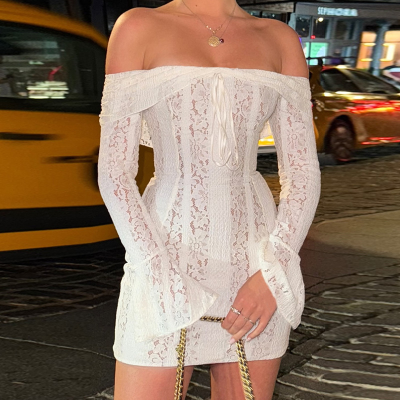 Sexy Lace Off-the-Shoulder Bodycon Dress 