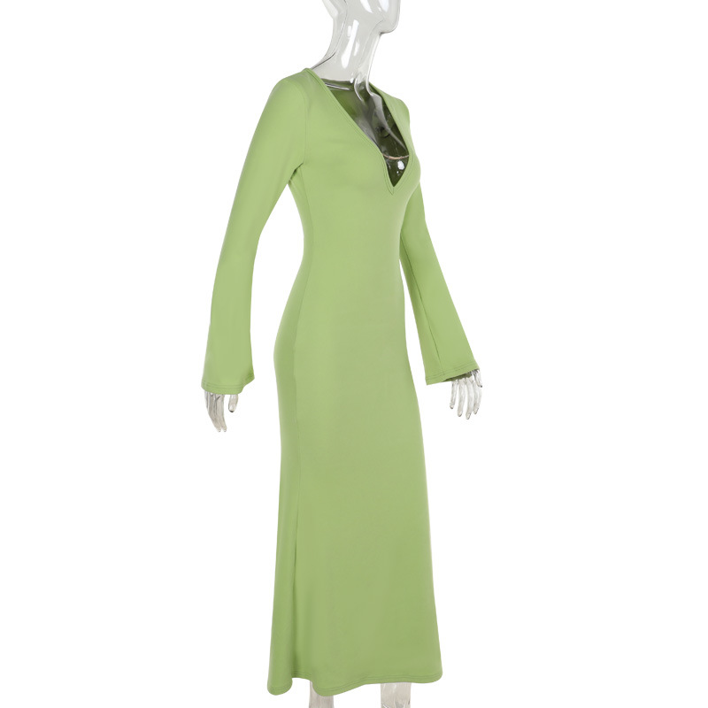 Deep V-Neck Vacation Maxi Dress