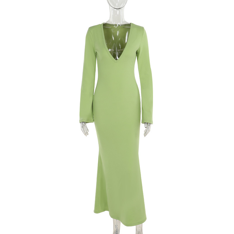 Deep V-Neck Vacation Maxi Dress