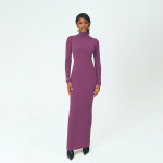 European Fashion Elegant Turtleneck Bodycon Long Sleeve Dress