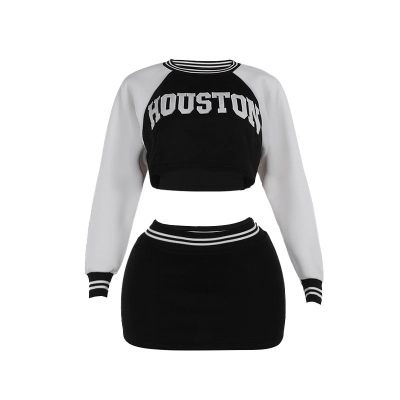 2025 Fall Winter New Women's Baseball Hoodie & Mini Skirt Set 01