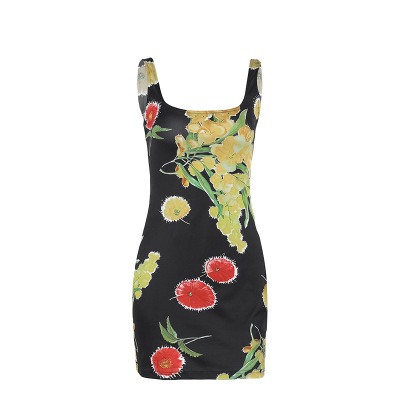 2025 Summer New Women's Kim K-Inspired Printed Slip Mini Dress 01