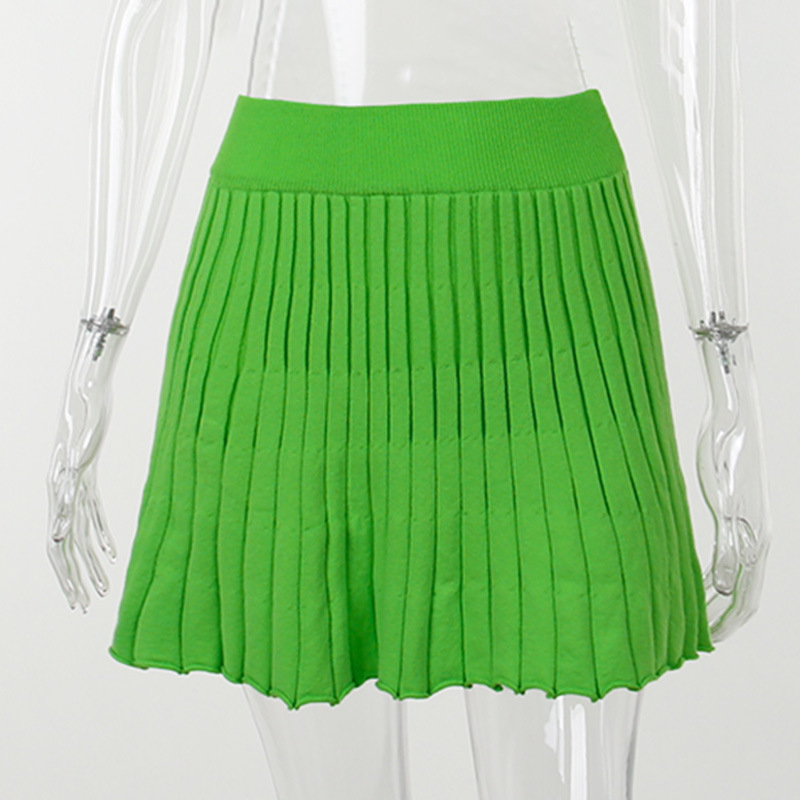 Ribbed Knit Crop Tank & Bodycon Mini Skirt Set