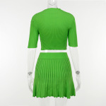 Ribbed Knit Crop Tank & Bodycon Mini Skirt Set