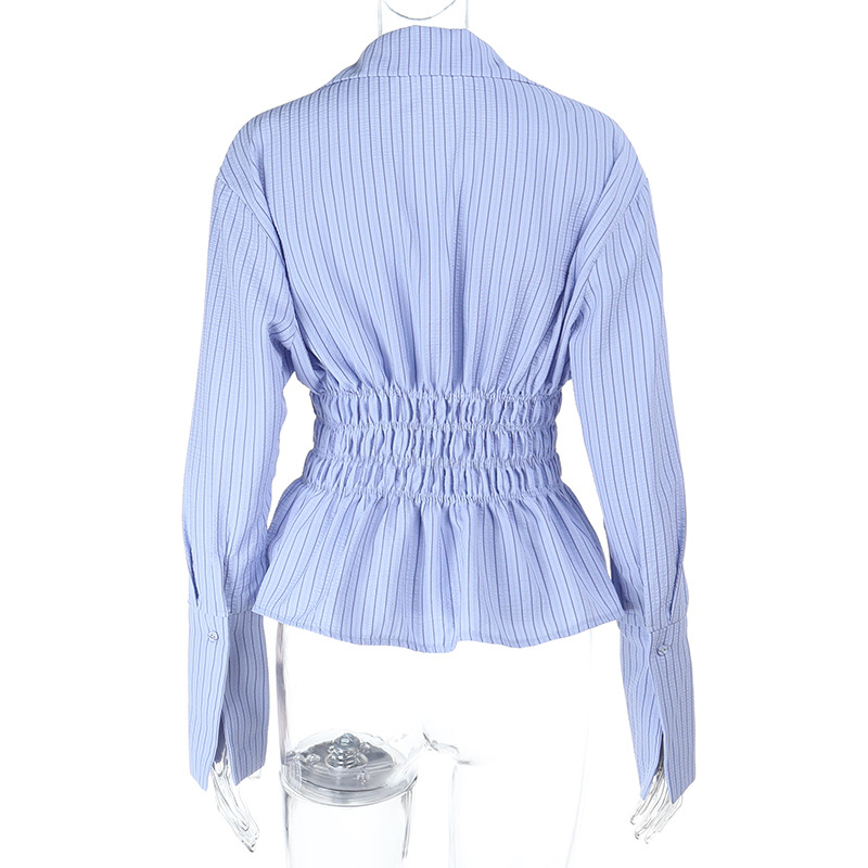 Streetwear Fashion Casual Mandarin Collar Striped Shirt