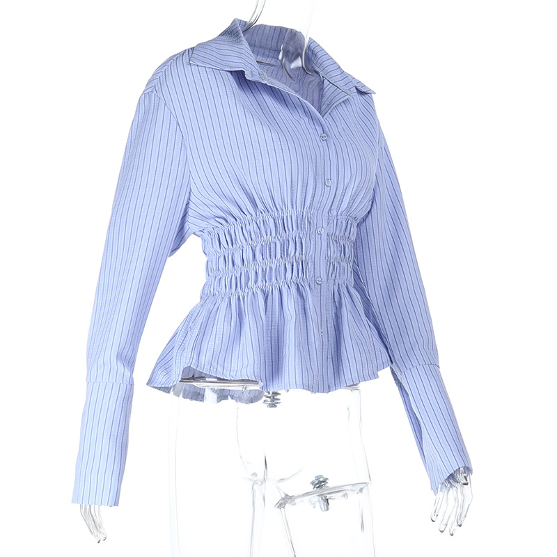 Streetwear Fashion Casual Mandarin Collar Striped Shirt