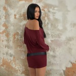 European Style Off-Shoulder Long Sleeve Bodycon Mini Dress