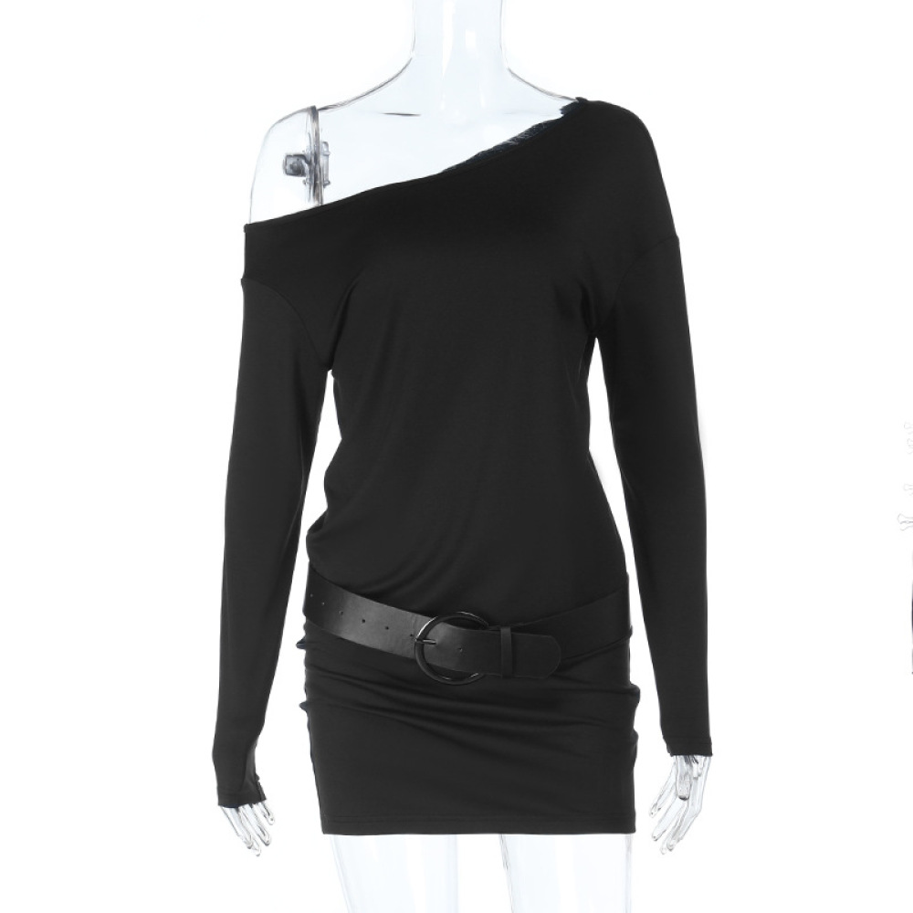 European Style Off-Shoulder Long Sleeve Bodycon Mini Dress