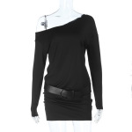 European Style Off-Shoulder Long Sleeve Bodycon Mini Dress