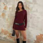 European Style Off-Shoulder Long Sleeve Bodycon Mini Dress